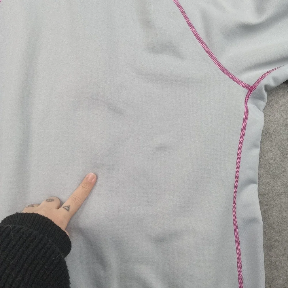 Nike Hoodie Womens Medium Gray Therma-Fit Full Zip Fleece Pink Trim 484953-013